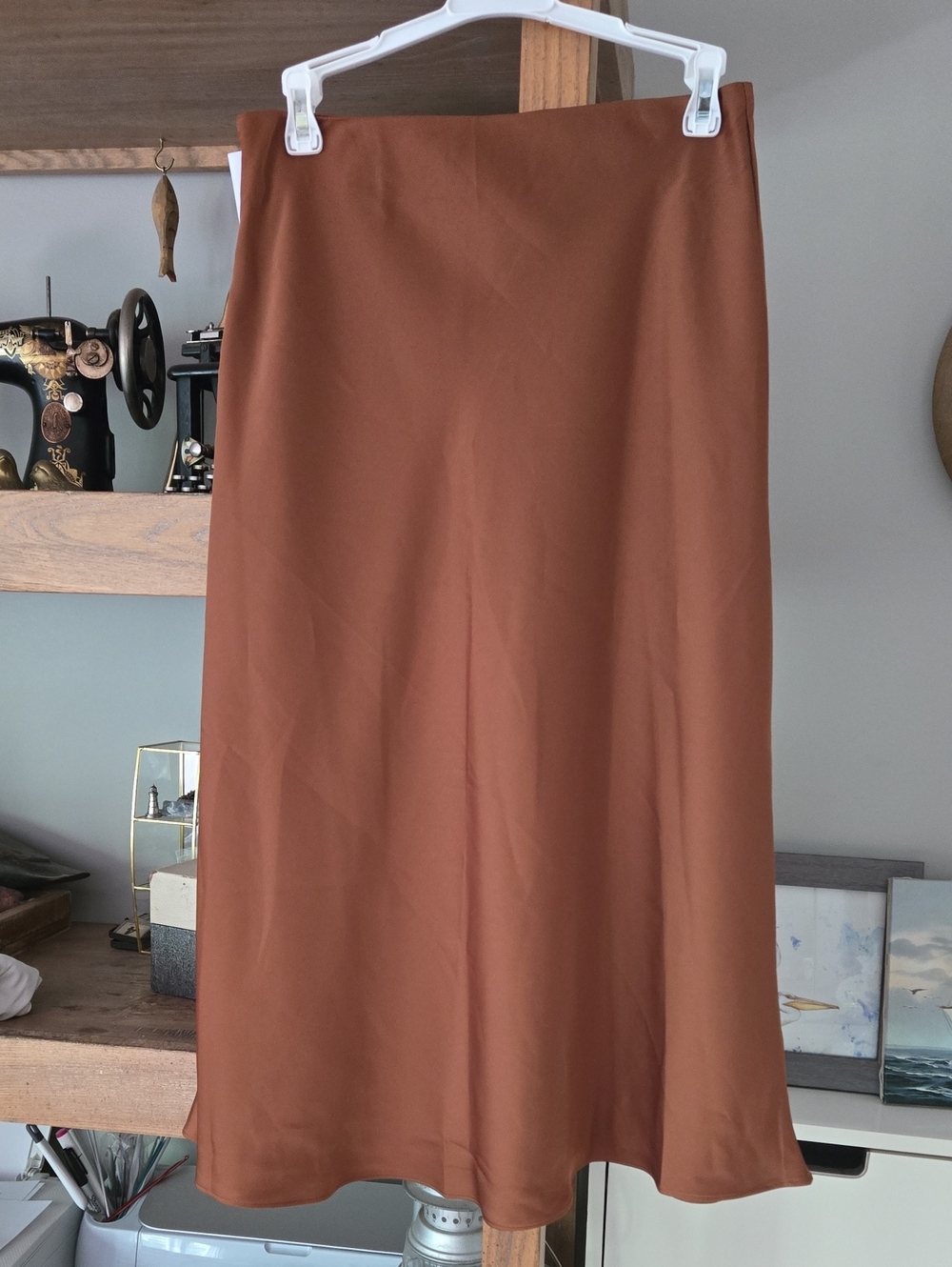 Rust Burnt Orange/brown Classic Brown A-Line Skirt